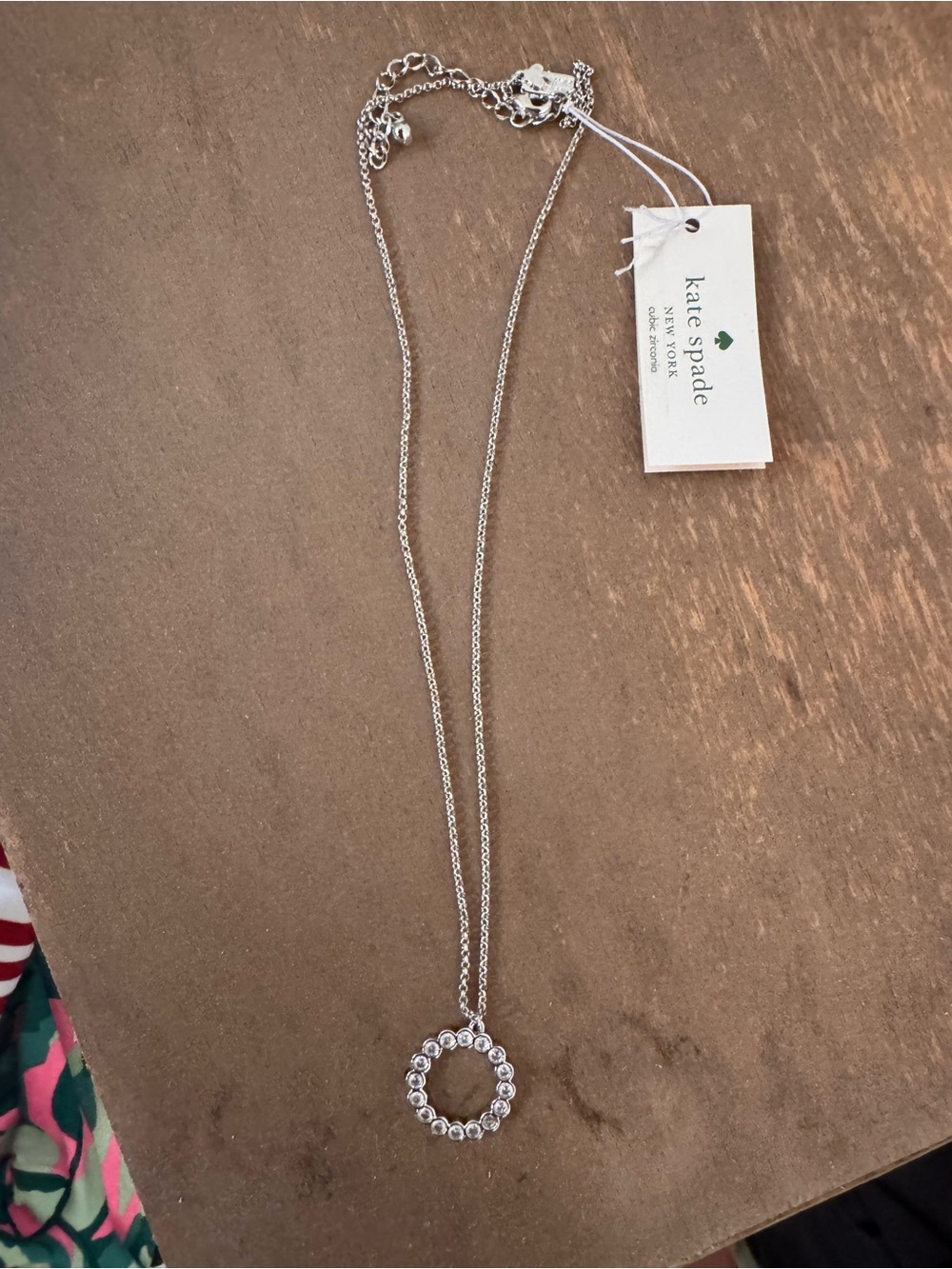 kate spade Silver Crystal Halo Circle Pendant Necklace